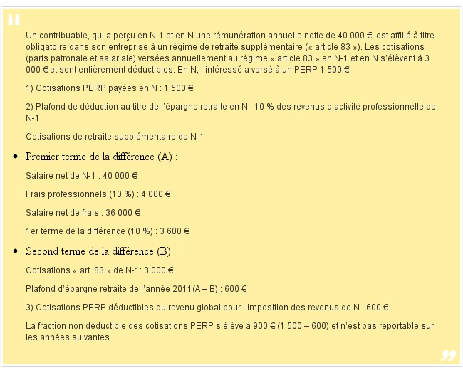 Un contribuable, qui a perçu en N-1 et e...