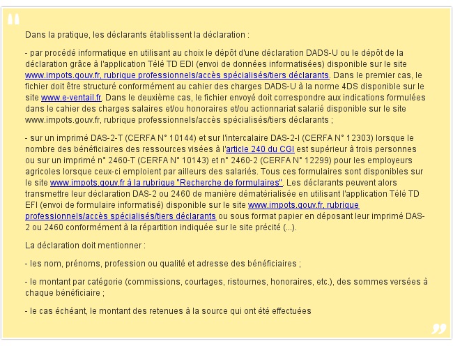 Dans la pratique, les déclarants é...