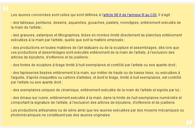 Les œuvres concernées sont celles ...