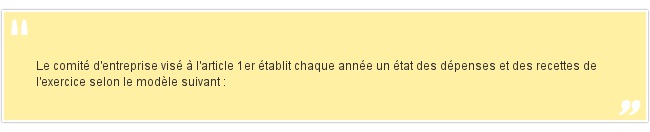 <br /> Le comité d'entreprise visé...