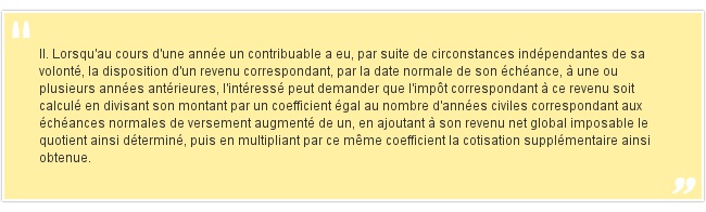 <em>II. Lorsqu'au cours d'une année un c...